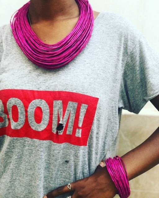 セネガルレザーネックレスセット】ハンドメイド 送料無料！Senegal