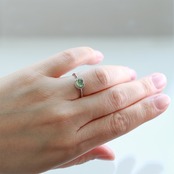 マスカットグリーン翡翠リング K10WG clear green jade diamond A貨翡翠 jd_rg2048