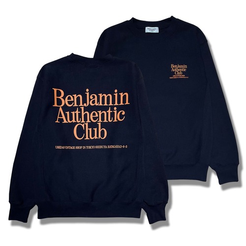 Benjamin Authentic Club Comfort Logo SWEAT SHIRT NAVY/ORANGE