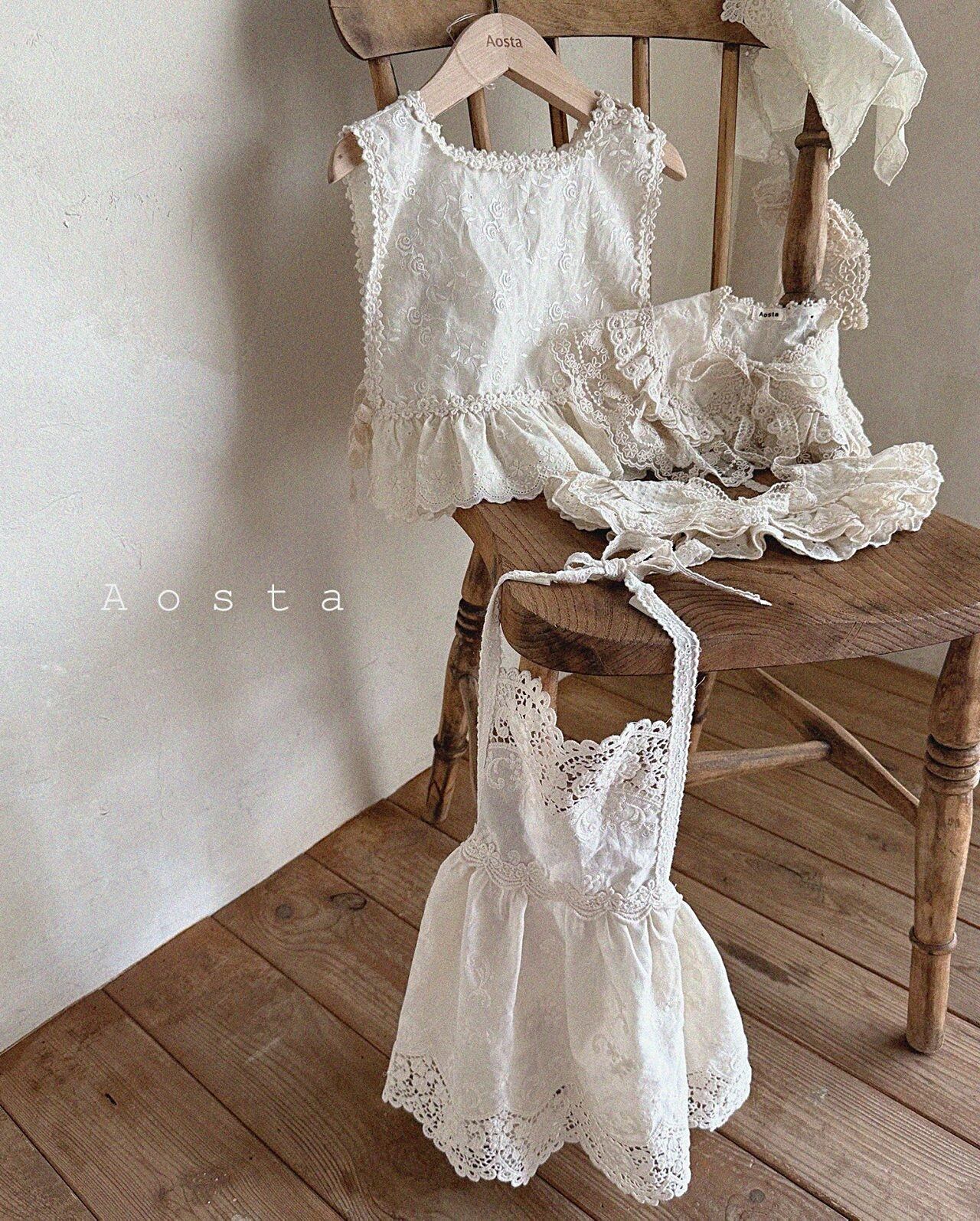 sold out»«Aosta» Lace apron レースエプロン | 子供服 capucapu