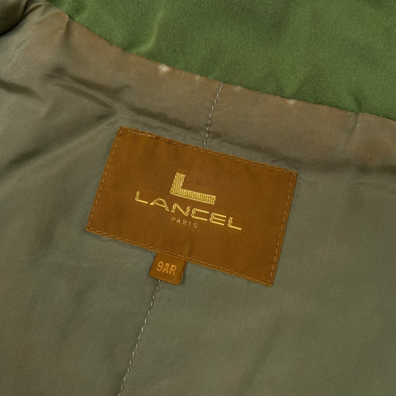 LANCEL ランセル 総柄 デザイン 中綿 ジャケット コート サイズ 9AR /レディース/ホワイト×グリーン×ブラウン系