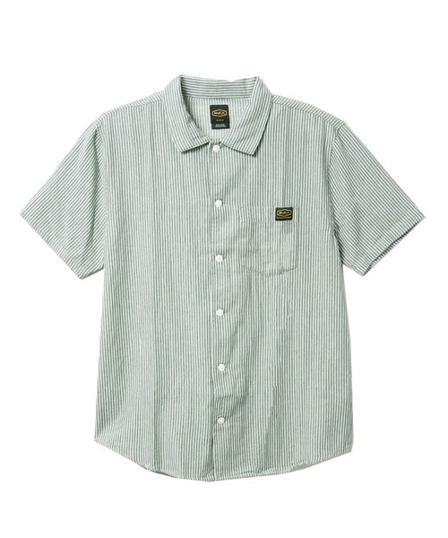 RVCA (ルーカ)  DAYSHIFT STRIPE 2 半袖シャツ BC041-121 ABG(グリーンストライプ)