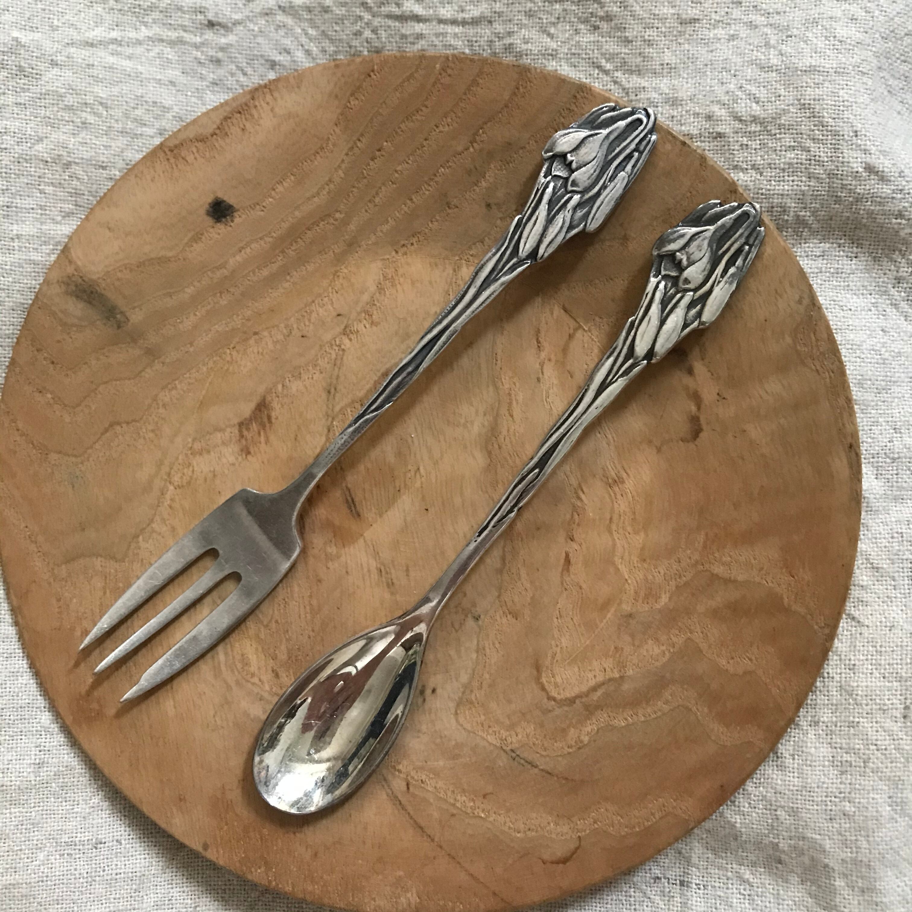 花模様のティースプーン&フォーク10