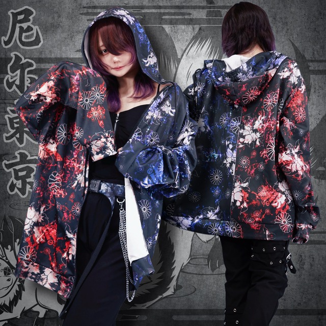《九尾の日限定60%OFF大特価》SUPER LONG SLEEVE ZIP OUTER【和柄九尾】