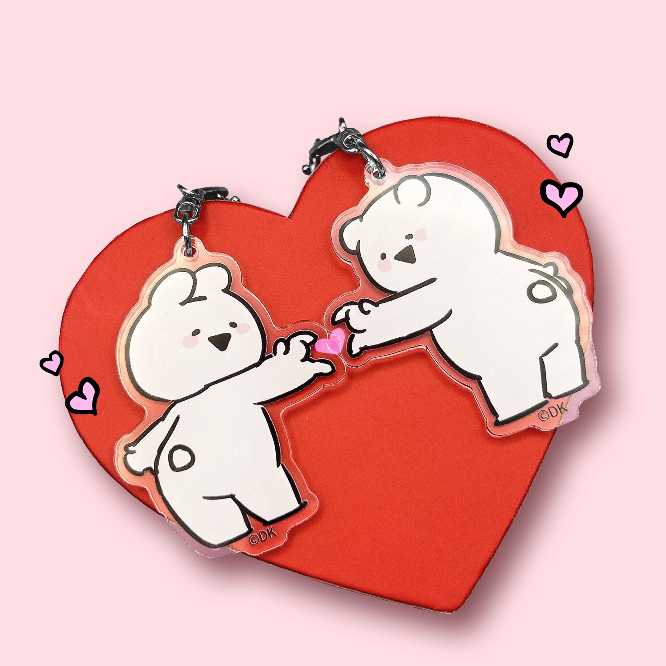 すこぶる動くウサギ＆クマ ペアアクリルキーホルダー | すこぶる動く