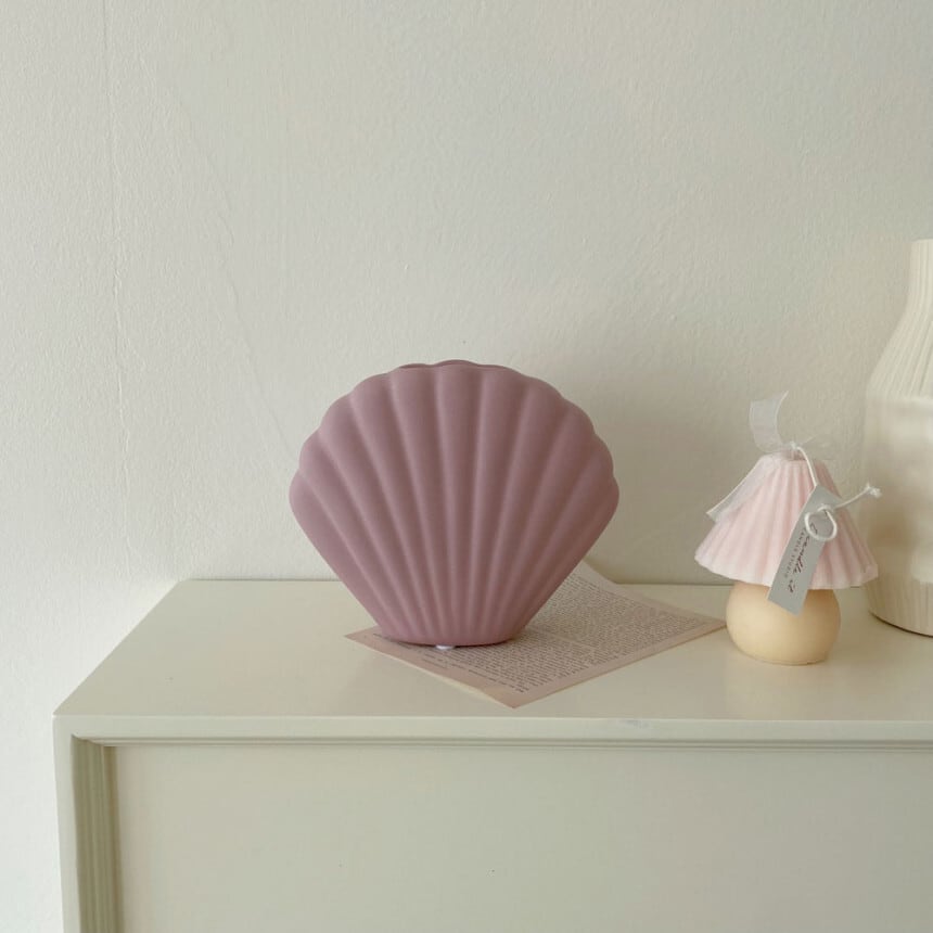 貝殻花瓶、工芸品 在庫限り！売り尽くし SALE】 花瓶 ガラス おしゃれ 可愛い シェル 貝