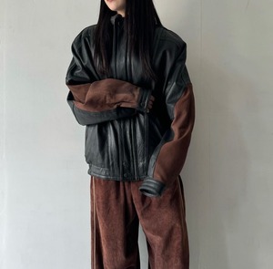 -MIDWAY- leather×suède switching design jacket