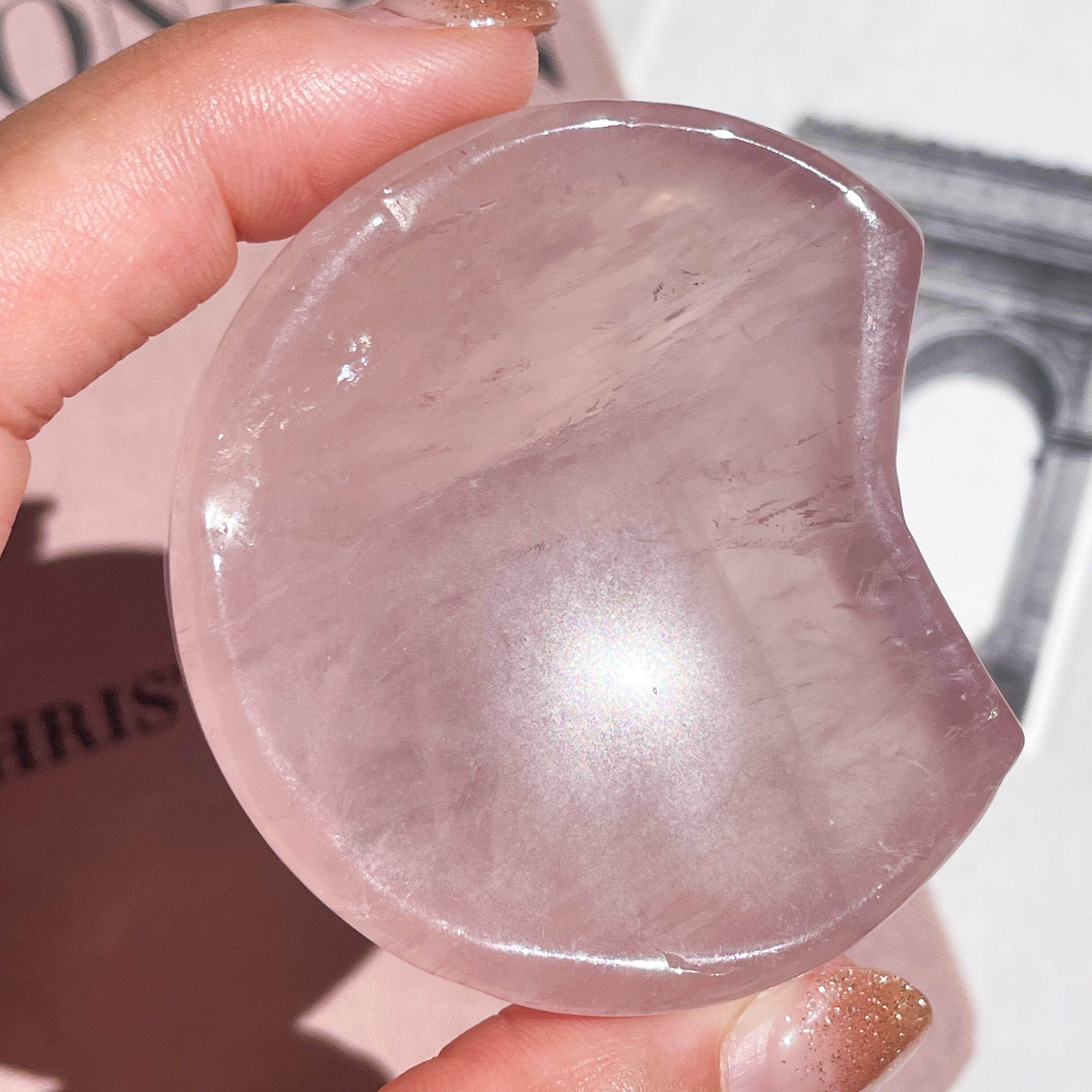 Rose Quartz Bowl Moon 5 ✧ ローズクオーツ