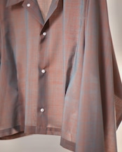 itochi - Eco Manerd voile tuck short shirt / sax × orange(イトチ : エコマンナードボイルタックショートシャツ/ サックス×オレンジ)