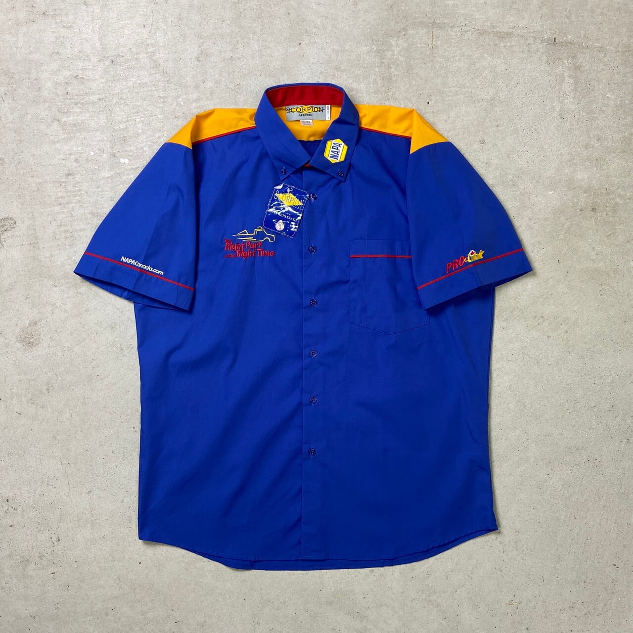 DEAD STOCK NOS NAPA RACING 半袖レーシングシャツ 企業ロゴ刺繍