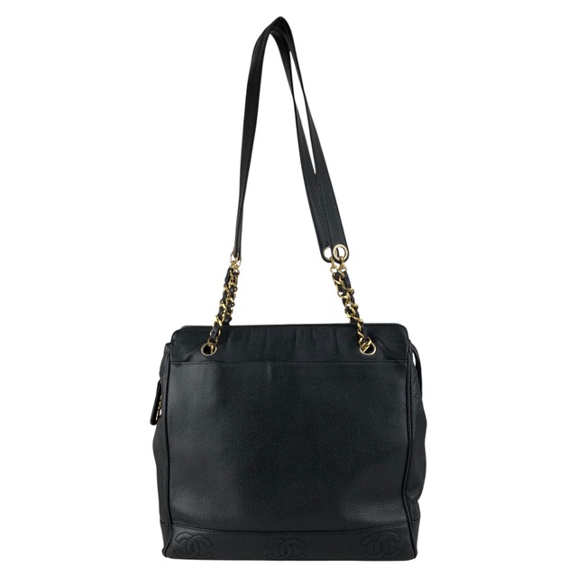 CHANEL シャネル トリプルココ ショルダーバッグ ブラック レザー キャビアスキン vintage ヴィンテージ オールド gph8sd