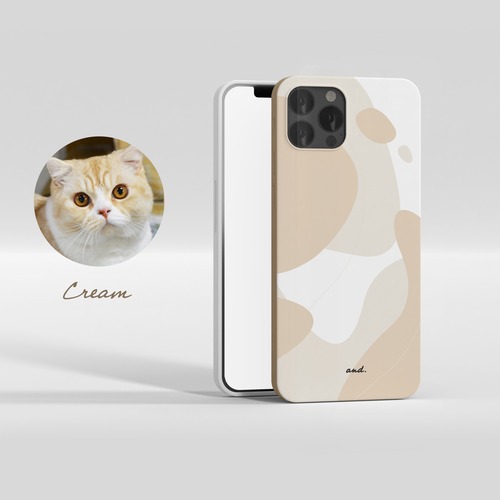 ネコ柄 iPhoneケース / クリーム猫カラー