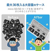 エレコム メモリカードケース SD ケース プラスチック SD18枚 + microSD18枚収納 ホワイト CMC-SDCPP36WH
