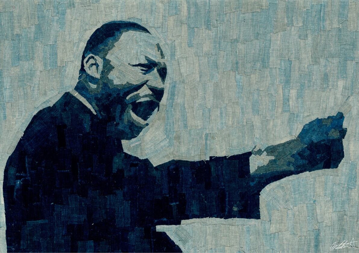 I Have a Dream in Blue – Textile Art Reproduction (NFT Certified
