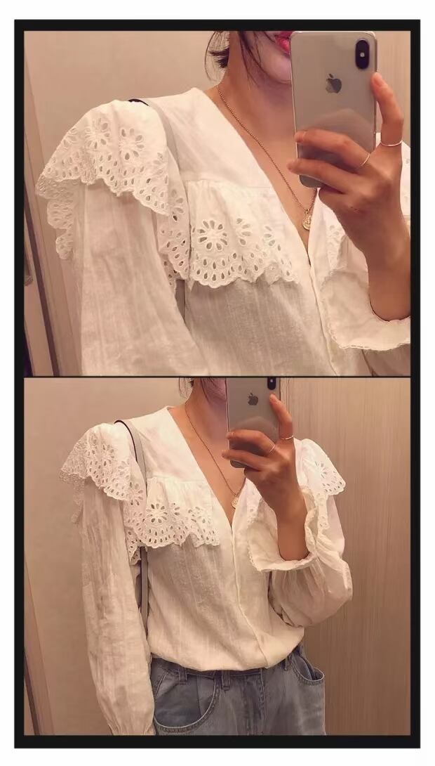 カットワークレースブラウス  AJ−1079-E03