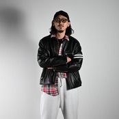 ヴィンテージシャツとレザージャケットをベースBOWWOWスウェットスタイル