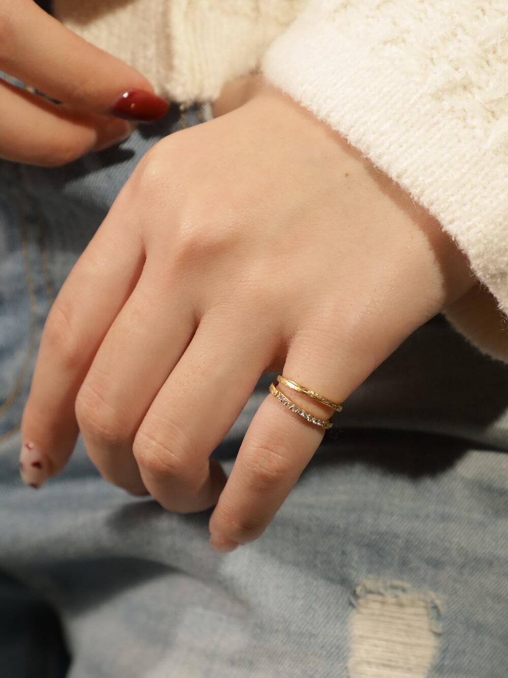 ピンキーリング】316L hawaiian eight zirconia ring #r22 | rani