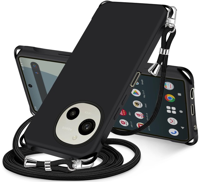 NISIILNG Sense9 / Sense10 用 ケース クリア ショルダー アクオスセンス9 カバー 紐付き 縦/横 2WAY