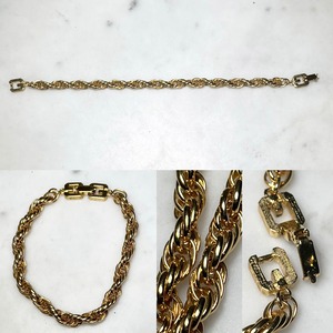 vintage GIVENCHY gold color metal twist chain bracelet