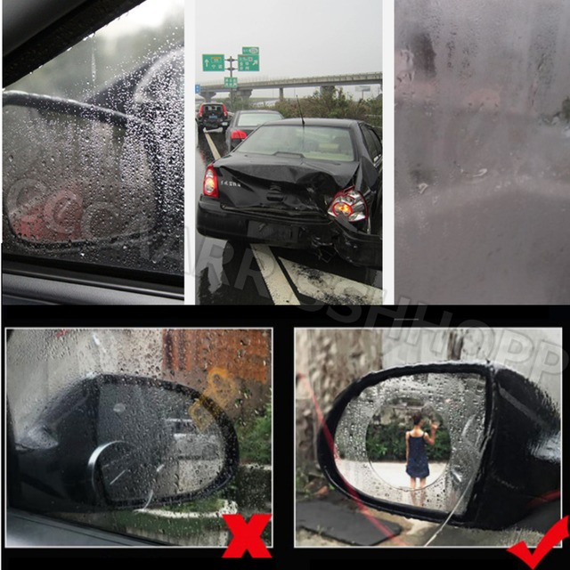 カー用品 ミラー 防水フィルム 車用 撥水 防水 バイク 便利グッズ アクセサリー 雨よけ 防霧 保護フィルム 防曇汚 2枚入 Car Life Shop