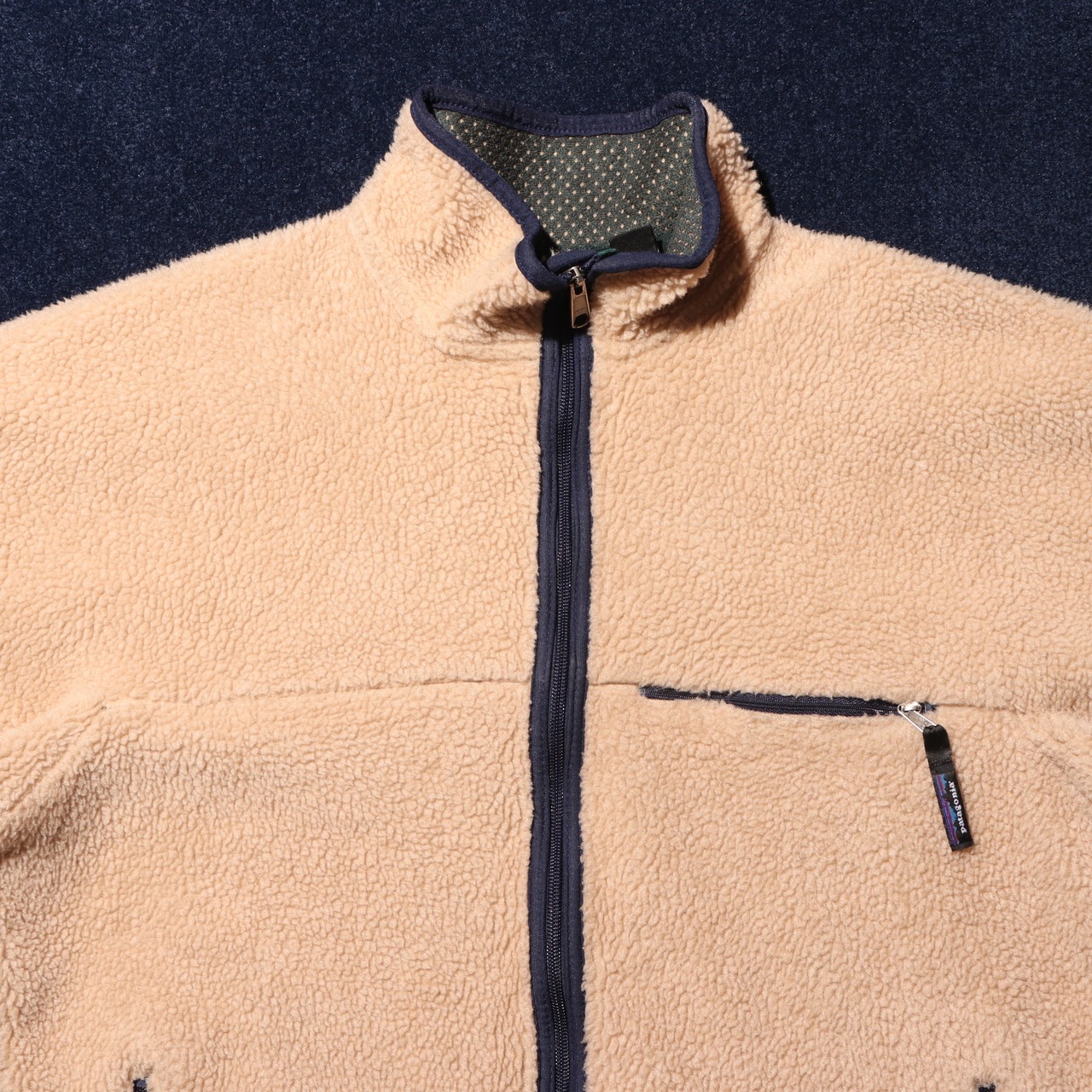 Mint L USA 94年 レトロカーディガン ナチュラル×ネイビー Patagonia パタゴニア Retro Cardigan