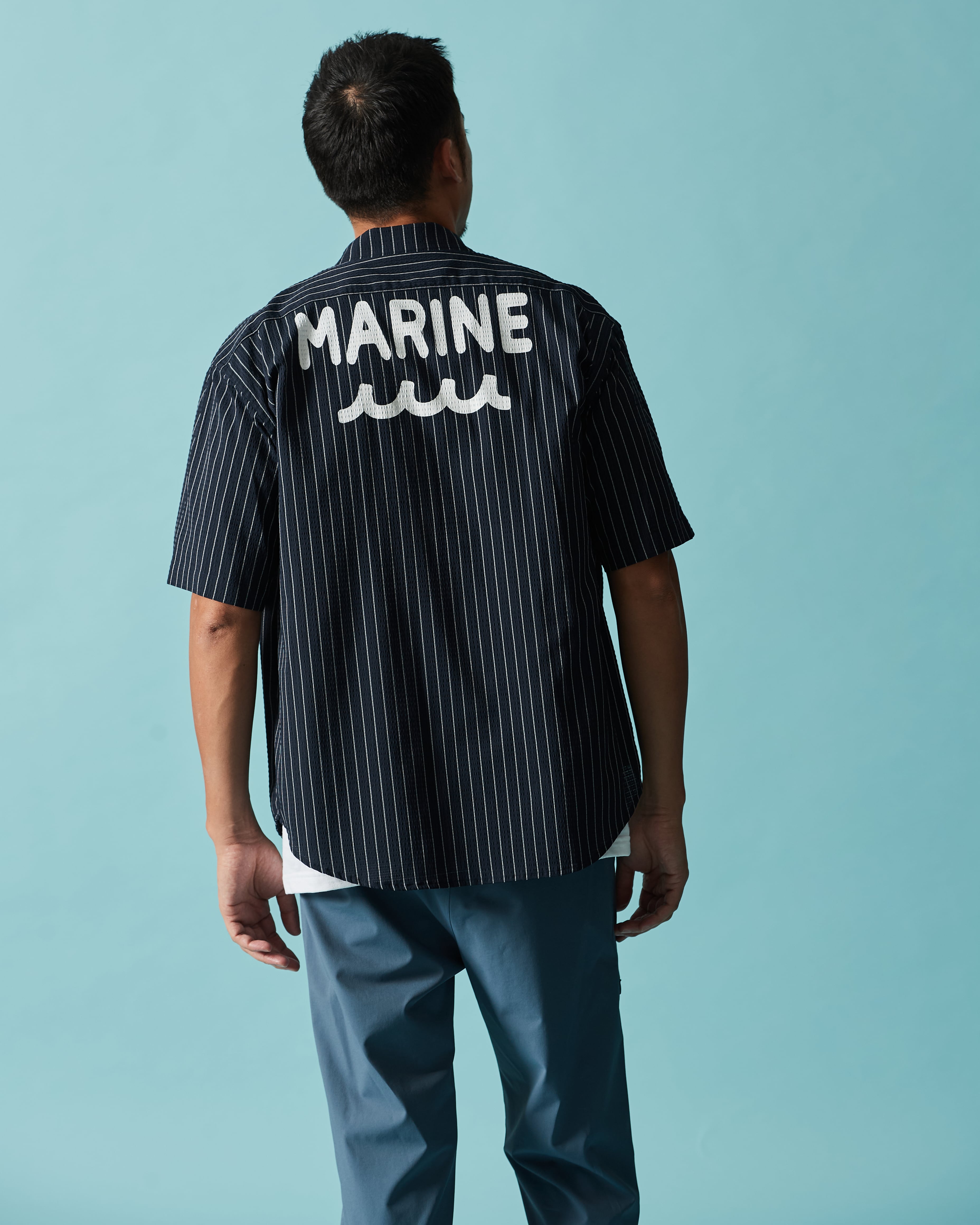美品　MUTA MARINE 半袖　シャツ　ブラック muta MARINE × ACANTHUS ジップアップ 半袖シャツ | ACANTHUS ONLINE STORE