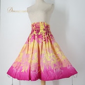 フラダンス 衣装 パウスカート イエロー系 トーチジンジャーTorchGinger ハワイアンプリント アロハ フラ ダンス レッスン 練習 黄 シングル スカート フレア ピンク 紫 ダンス衣装 ハワイアンダンス レディース ピンク系 パープル系 華やか かわいい おしゃれ フラガール ウエストゴム シングルスカート フレアスカート ハワイアン プリント柄 トロピカル柄 植物柄 葉っぱ柄 イエローピンクパープル系 ビビッドカラー 2トーン カラフル華やか 派手め カジュアル アロハ柄 ハワイアンウェア