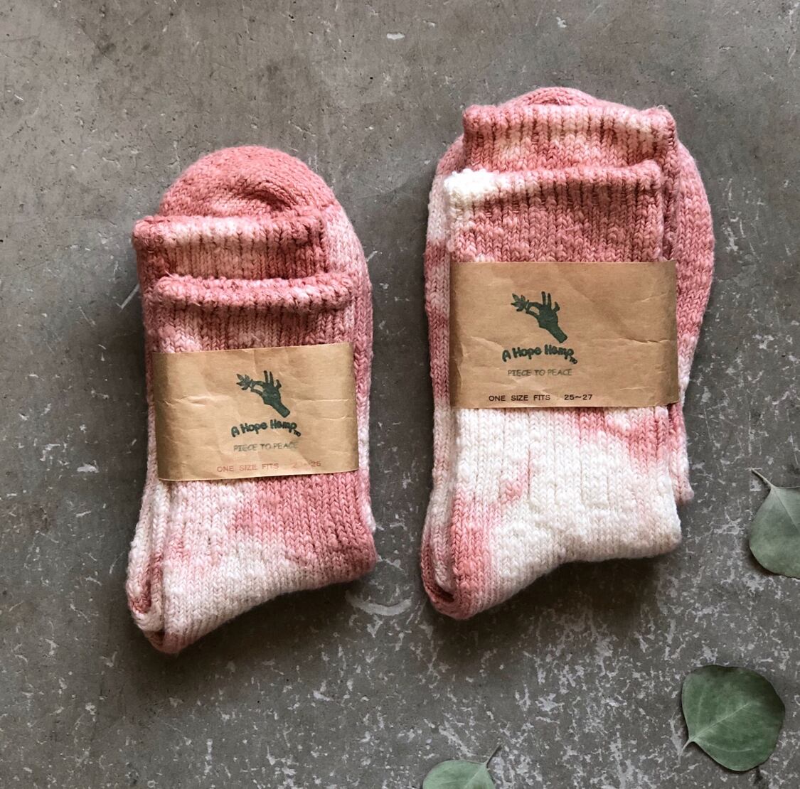 A HOPE HEMP / ソックス ベンガラ染め 《茜》