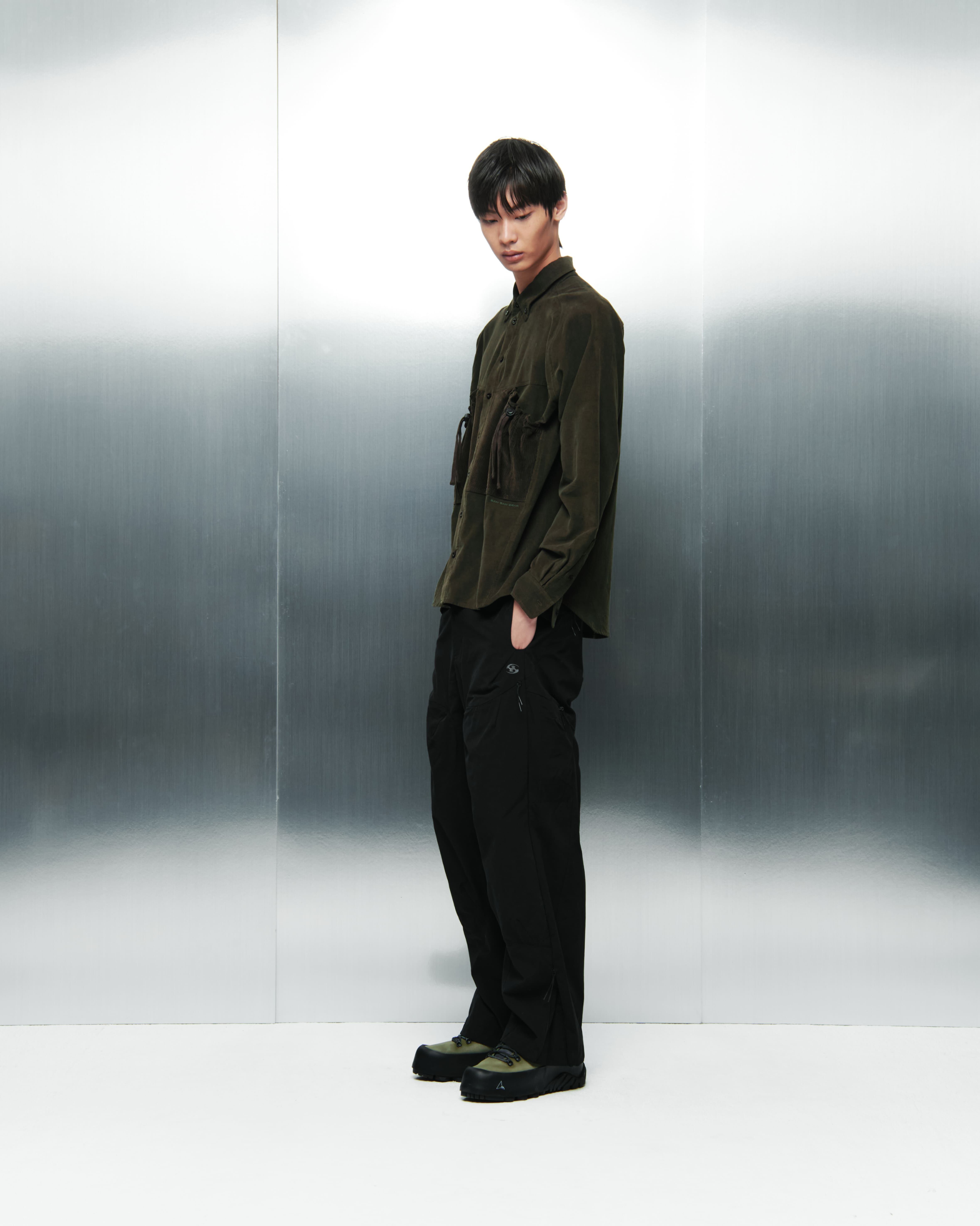 SAN SAN GEAR] DOUBLE KNEE DART PANTS [BLACK] 正規品 韓国ブランド