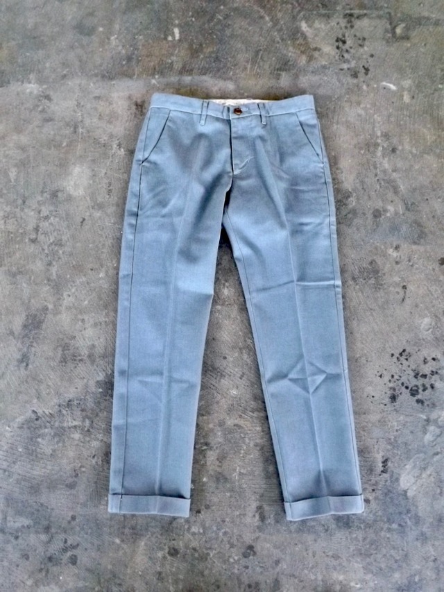 MENS -[Sサイズ] (CM001-0160)  Denim trouser  {Gray denim} デニムトラウザー 裾W仕様  {アンクル丈,  日本製,クロキデニム,ストレッチ}モノマネー,実績1000本越え