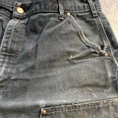 USA製 ブラック ダブルニー Carhartt B01 BLK 38×30 詳細写真14