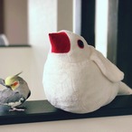 （新サイトで再販！）抱き文鳥ぬいぐるみ 白文鳥