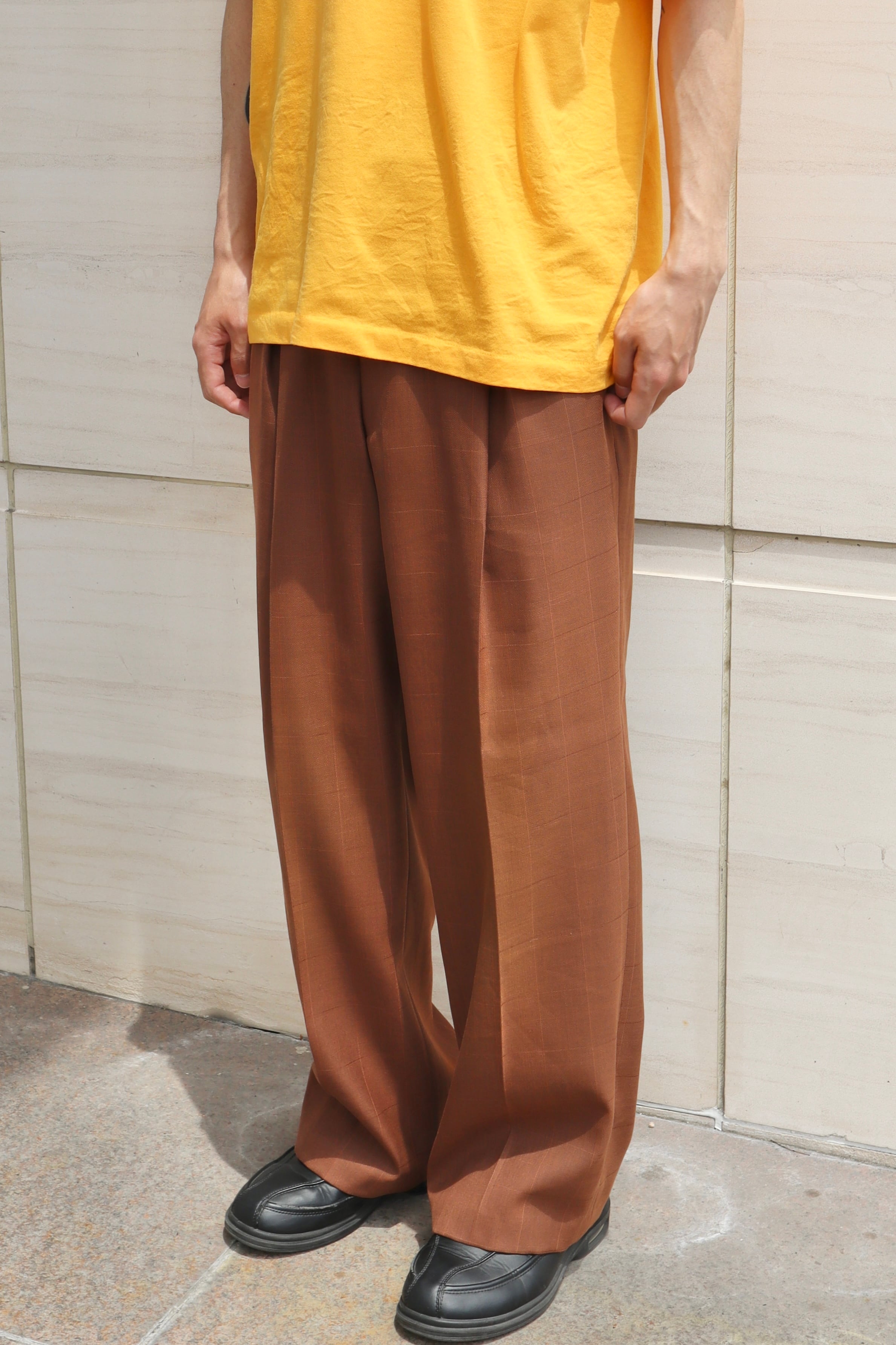 パンツ 90s Stacy Adams polyester 2tuck slacks USED 90s STACY ADAMS wide slacks | bud