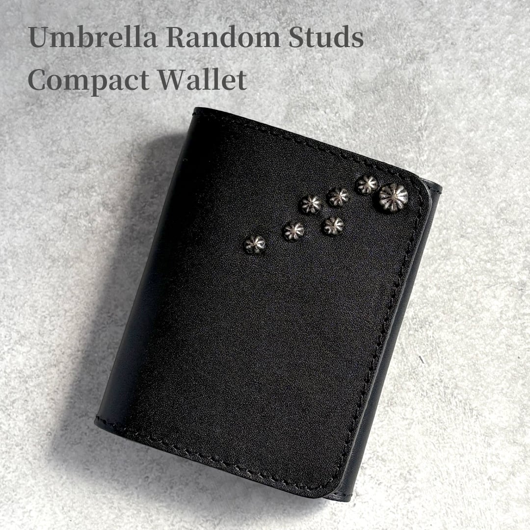 栃木レザー フラワースタッズ コンパクト財布 5色展開 日本製 Made in