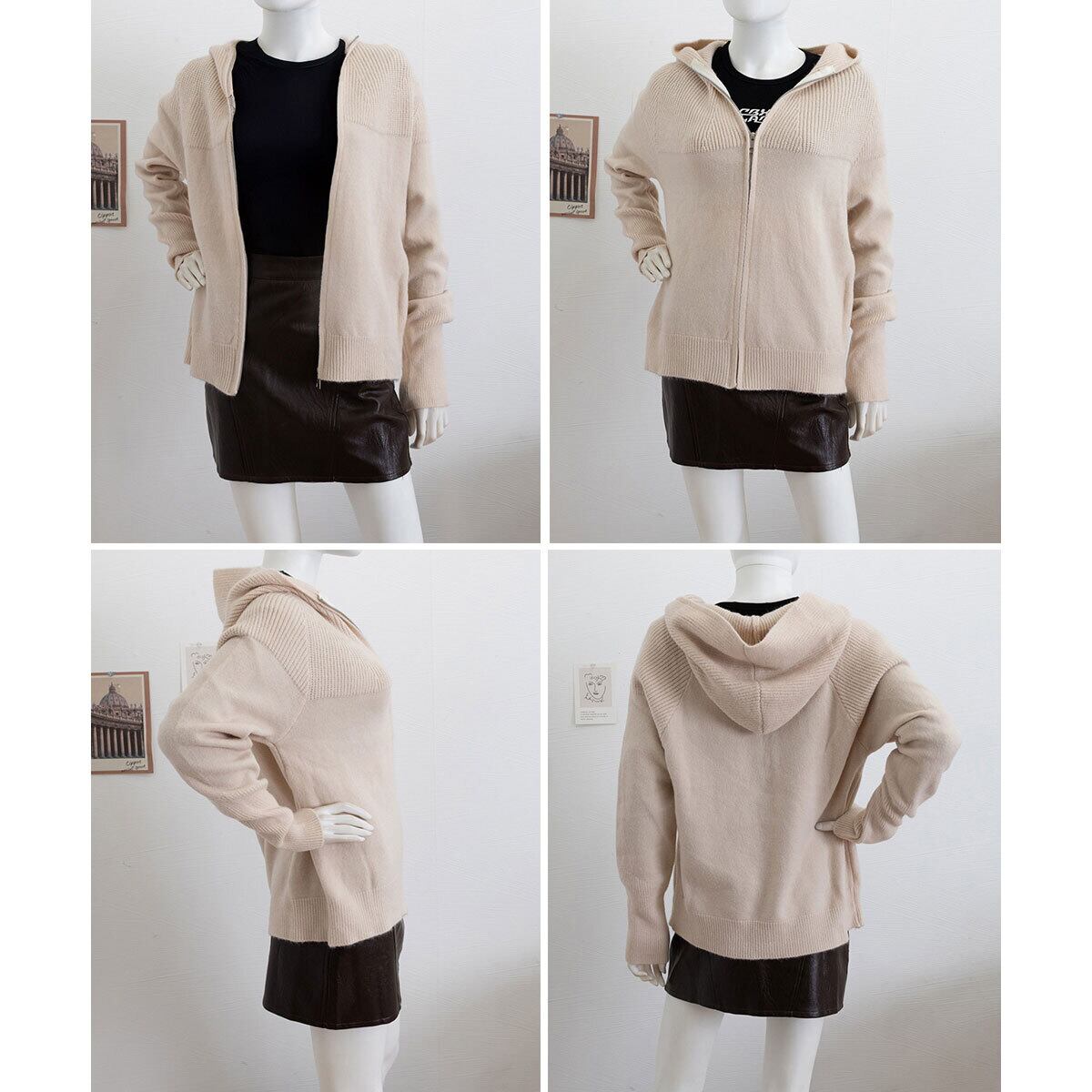 ニット カーディガン 長袖 アウター レディース 春秋冬 羽織り 大人 きれいめ シンプル おしゃれ ゆったり リラックス フード付き ニットアウター 通勤 通学 大人可愛い 大人女子
