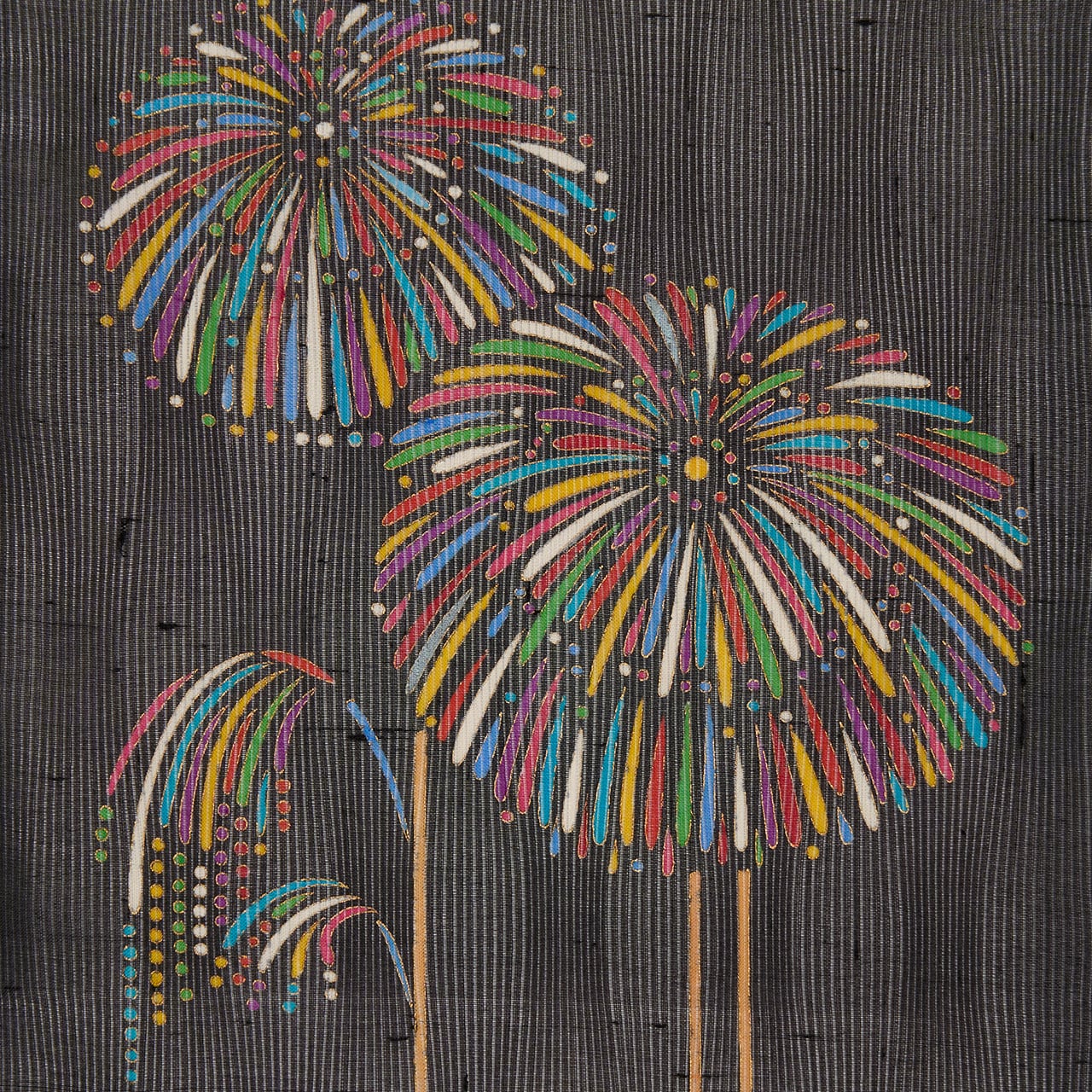 花火の模様 手描友禅夏名古屋帯【中古】 | かわの屋