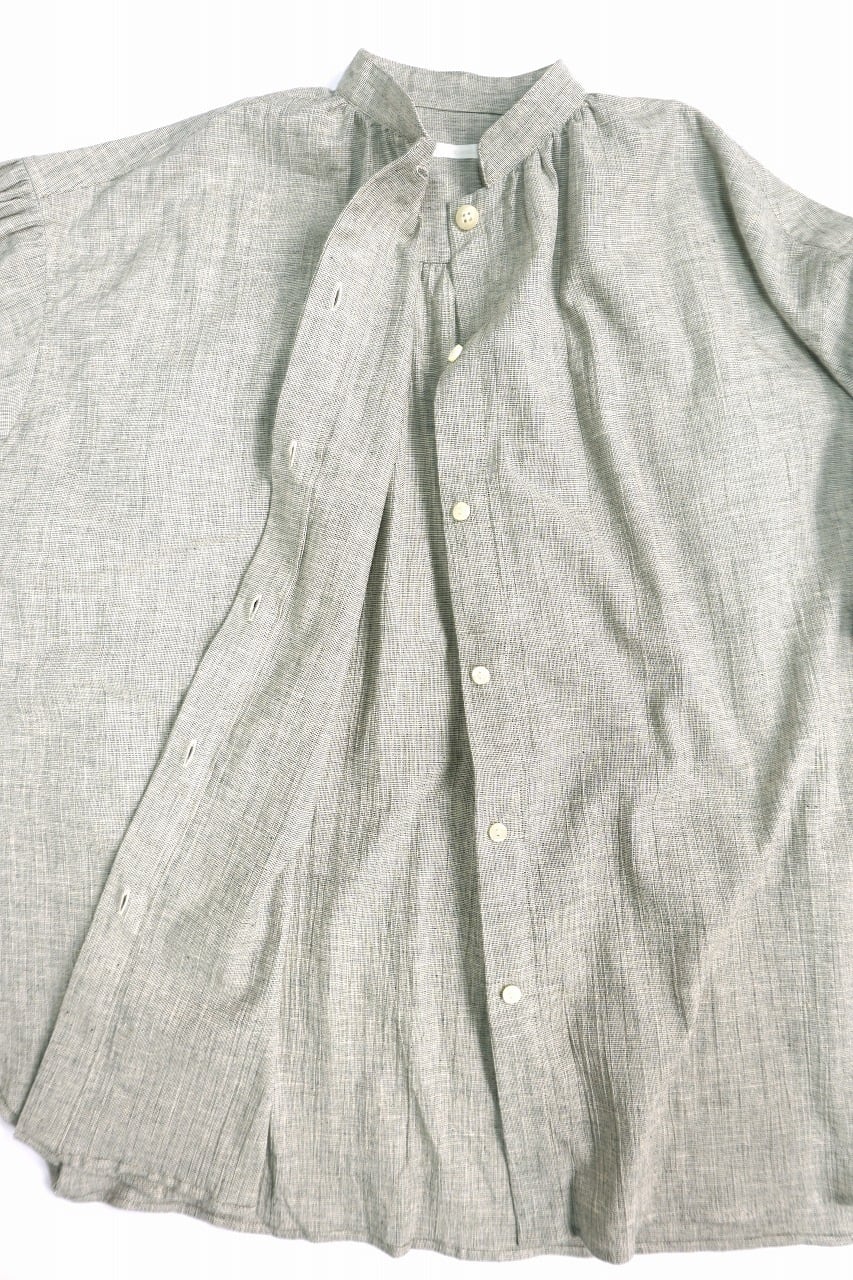 Antique Check Fly-Front Blouse