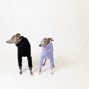 ベロアボンバーヒートロンパース　black  / イタグレ服