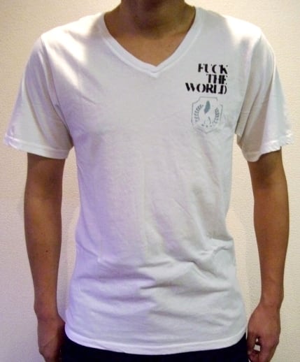PLAIN JANE HOMME★STRUGGLE V-NECK POCKET Men's Tシャツ WHITE PLAIN JANE HOMME STRUGGLE V-NECK Men's Tシャツ オーガニック