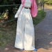 2024パンツ ロング丈 ワイド ハイウエスト 美脚効果 脚長効果 細見え 秋 白 ホワイト おしゃれ かわいい 韓国ファッション レディース お出かけ