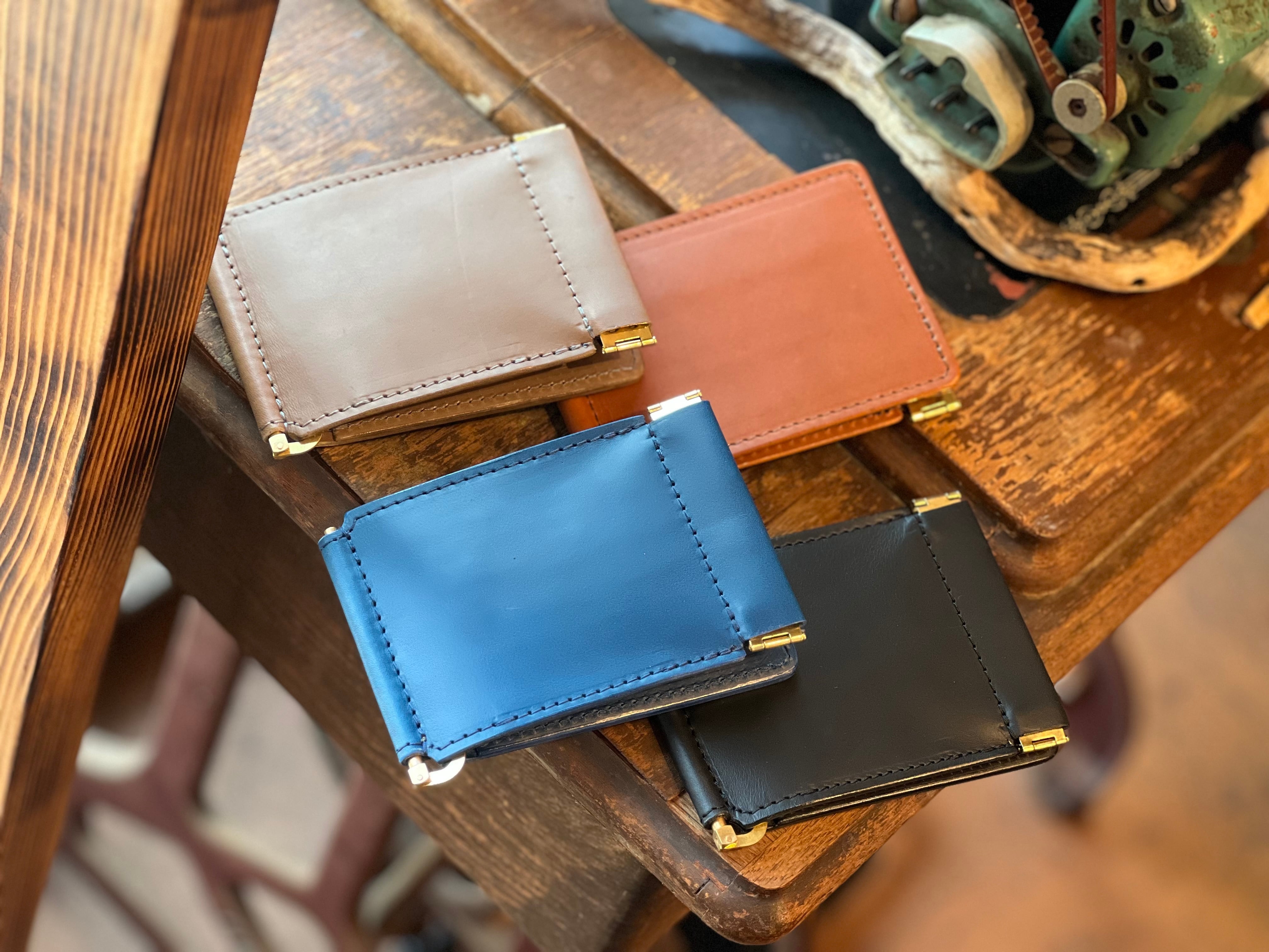 開閉バネコインケース付マネークリップ】 | LEATHER WORK MAKE(レザー