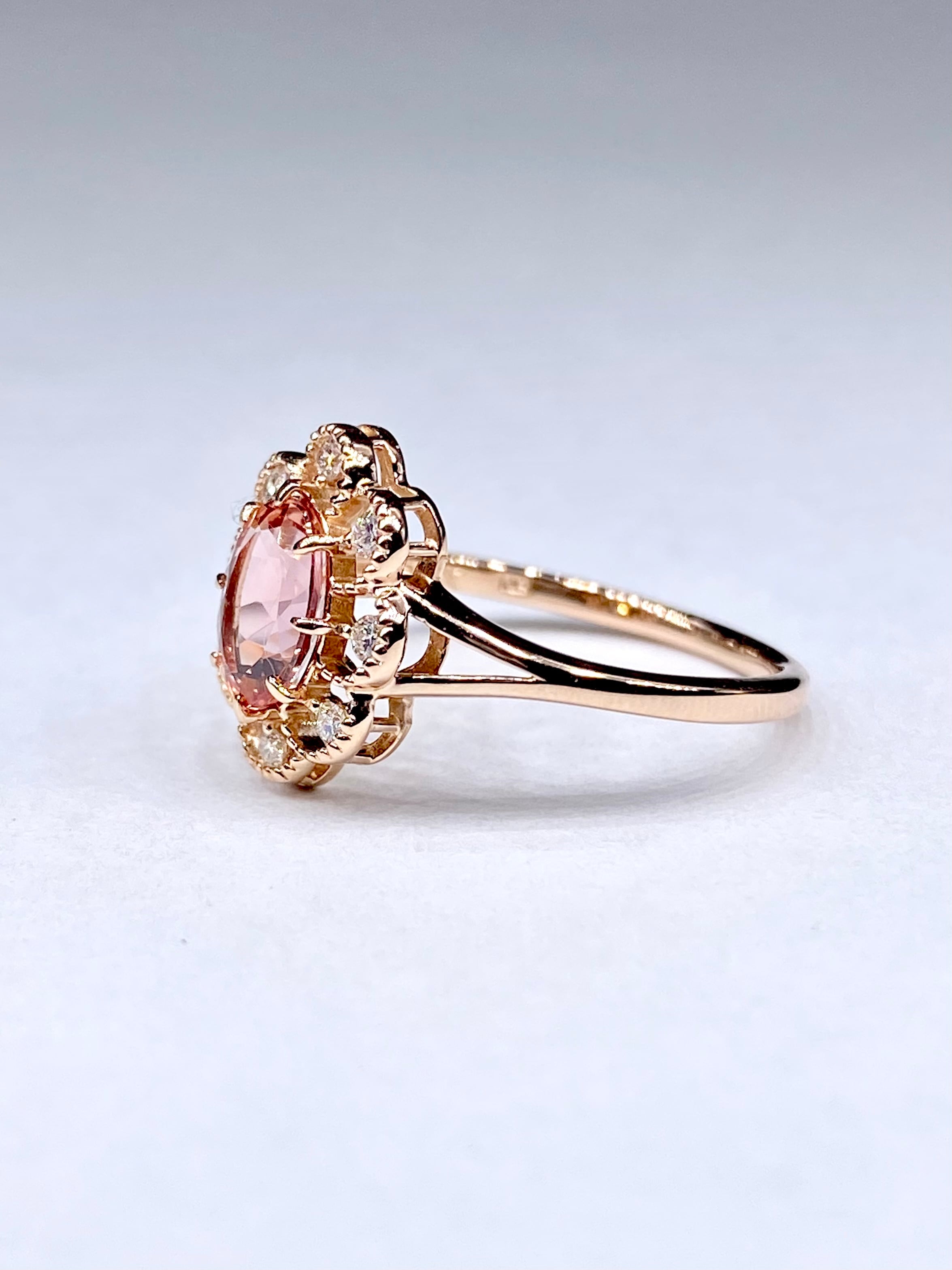 Bizoux】インペリアルトパーズ / ダイヤモンド 計0.12ct K18 リング 11