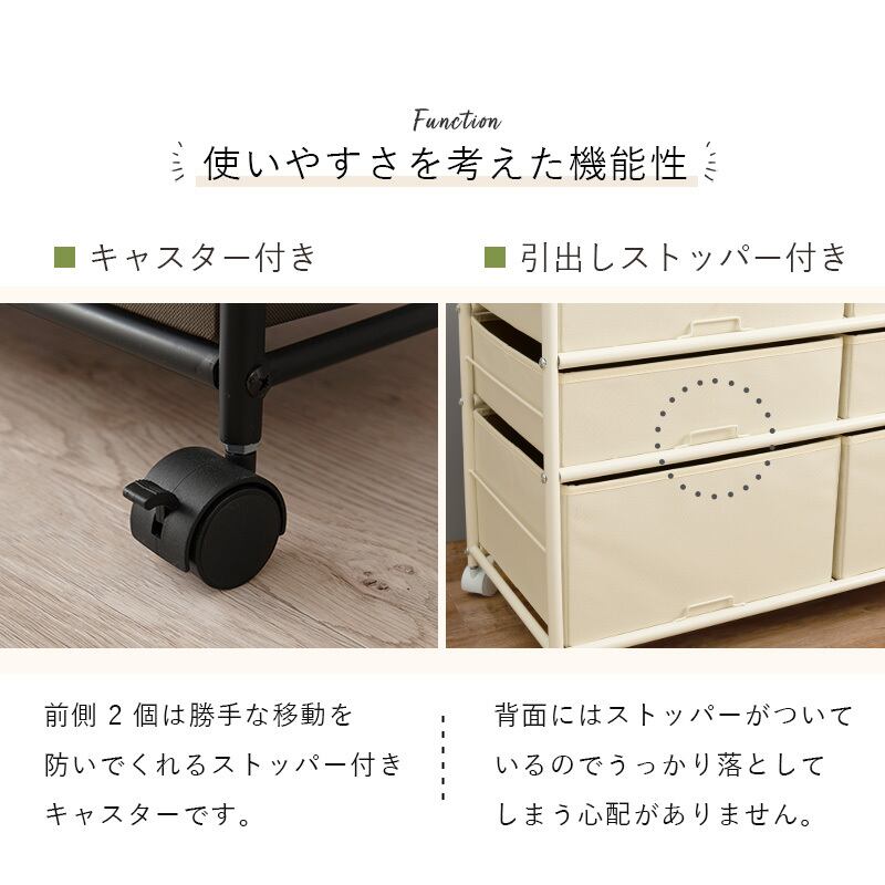 【組立式】ハンガーラック コートラック 引出し6杯 キャスター付き コンパクト インテリア 2色展開 幅75cm