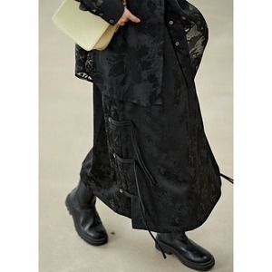 Side Lace-up Floral Skirt 502508