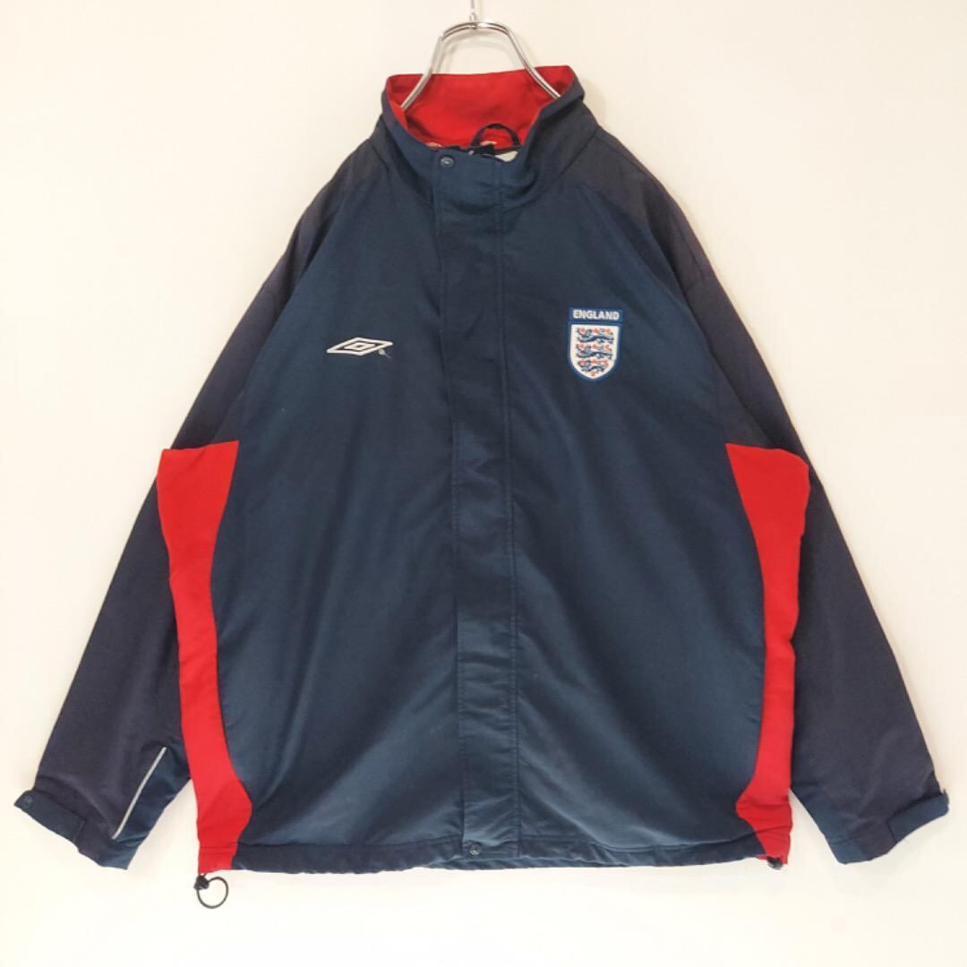 アンブロ イングランド代表 ナイロンジャケット サッカー 紺 00s XL 