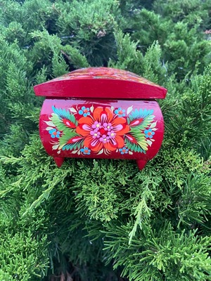 ペトリキウカ塗りのジュエリーボックス（ティモシェンコ作）ウクライナ製