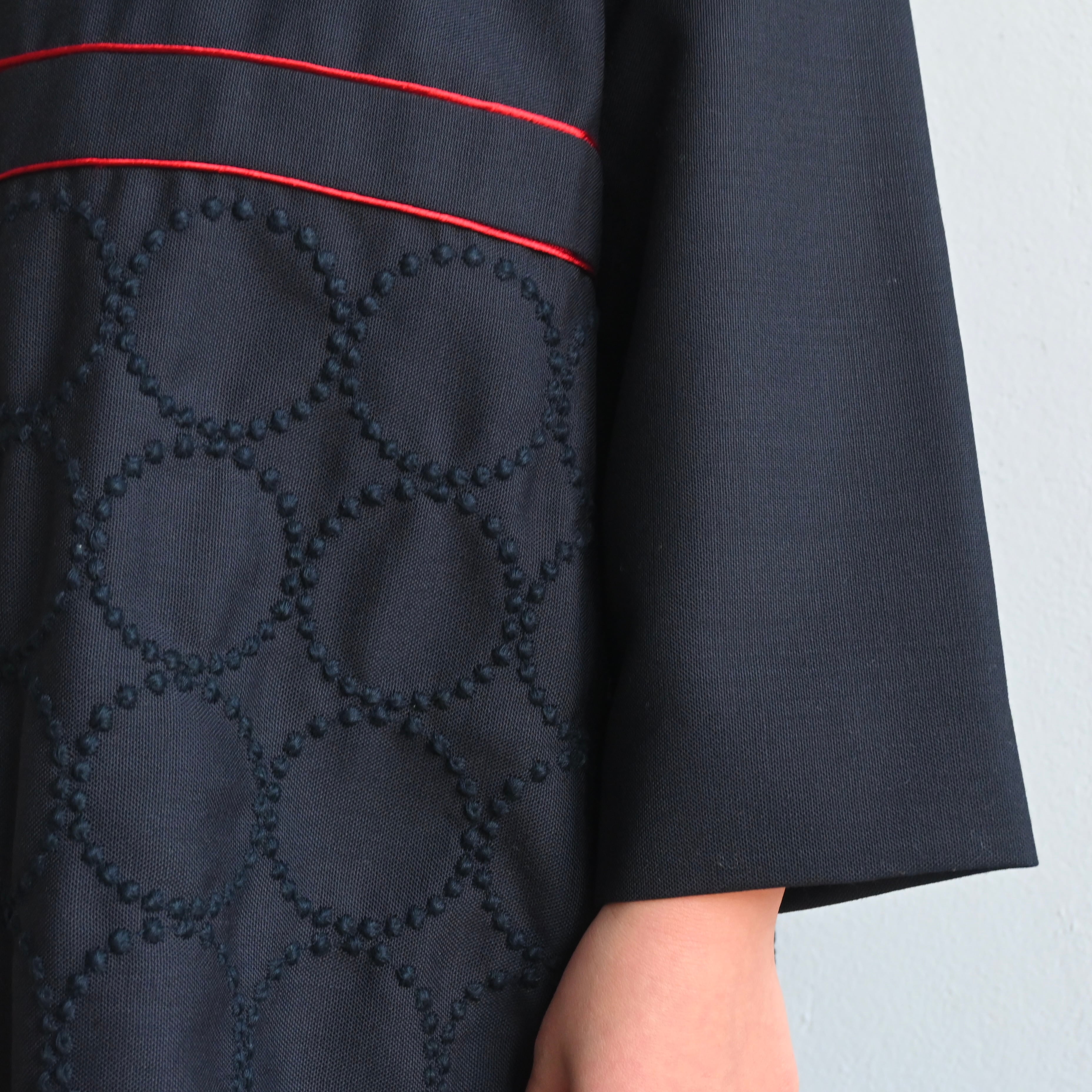 mina perhonen 2024SS》tambourine ワンピース / navy × navy / 120cm