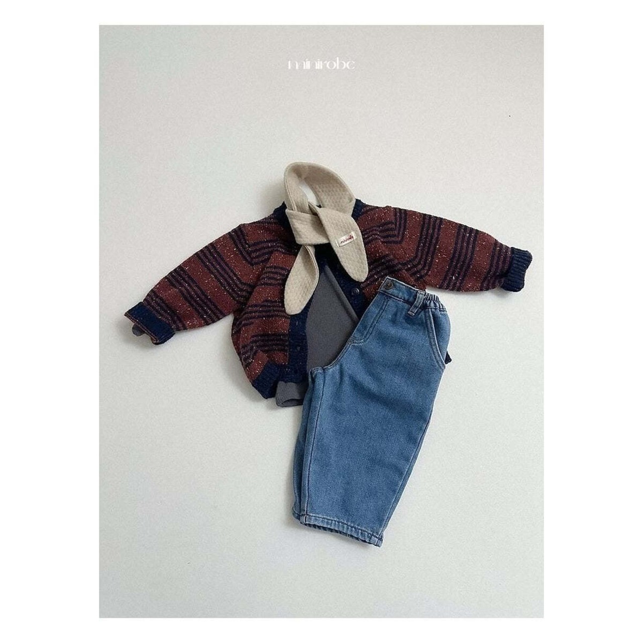 【取寄】minirobe ラインカーディガン｜冬服｜韓国子供服