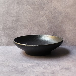 【 やちむん】FUCLAY 沖縄県今帰仁の窯 やちむん 深皿 Mサイズ ブラック スープ　【fuc-potablk】
