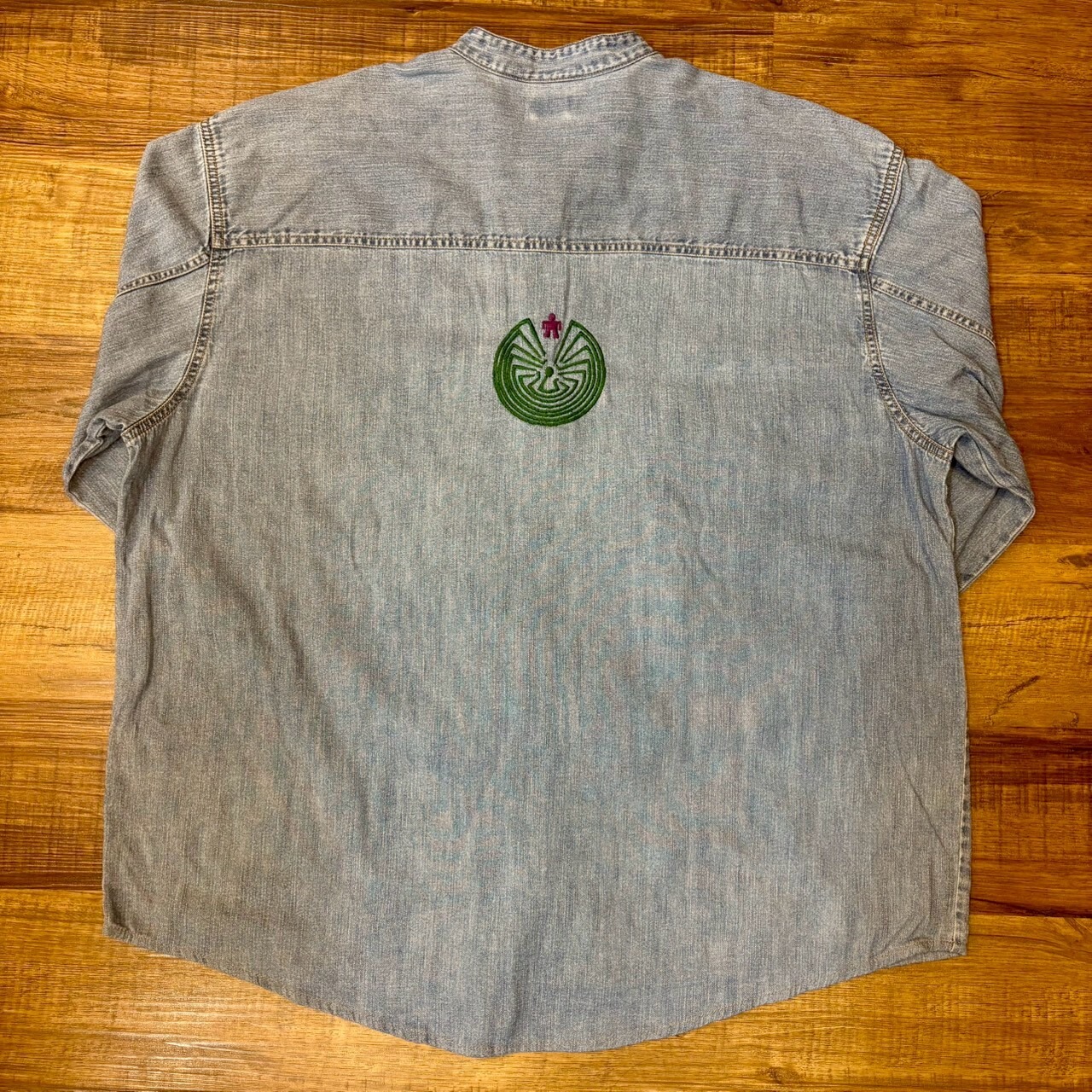 ナスングワム【Nasngwam】Indian motif Denim Shirt　XLサイズ - 5
